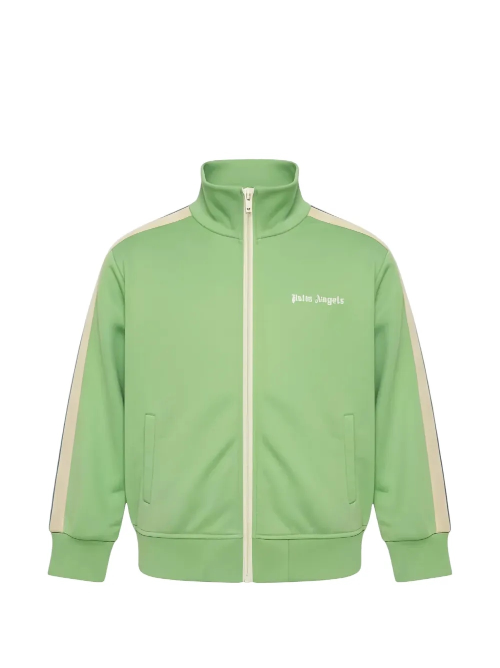 Palm Angels Kids stripe-detail zip-up jacket - Verde