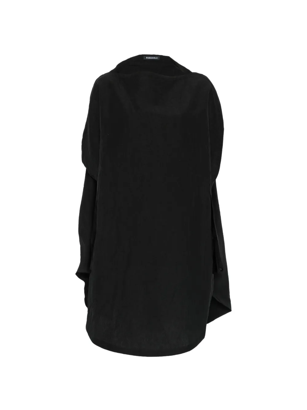Rundholz crinkled oversized mini dress - Nero