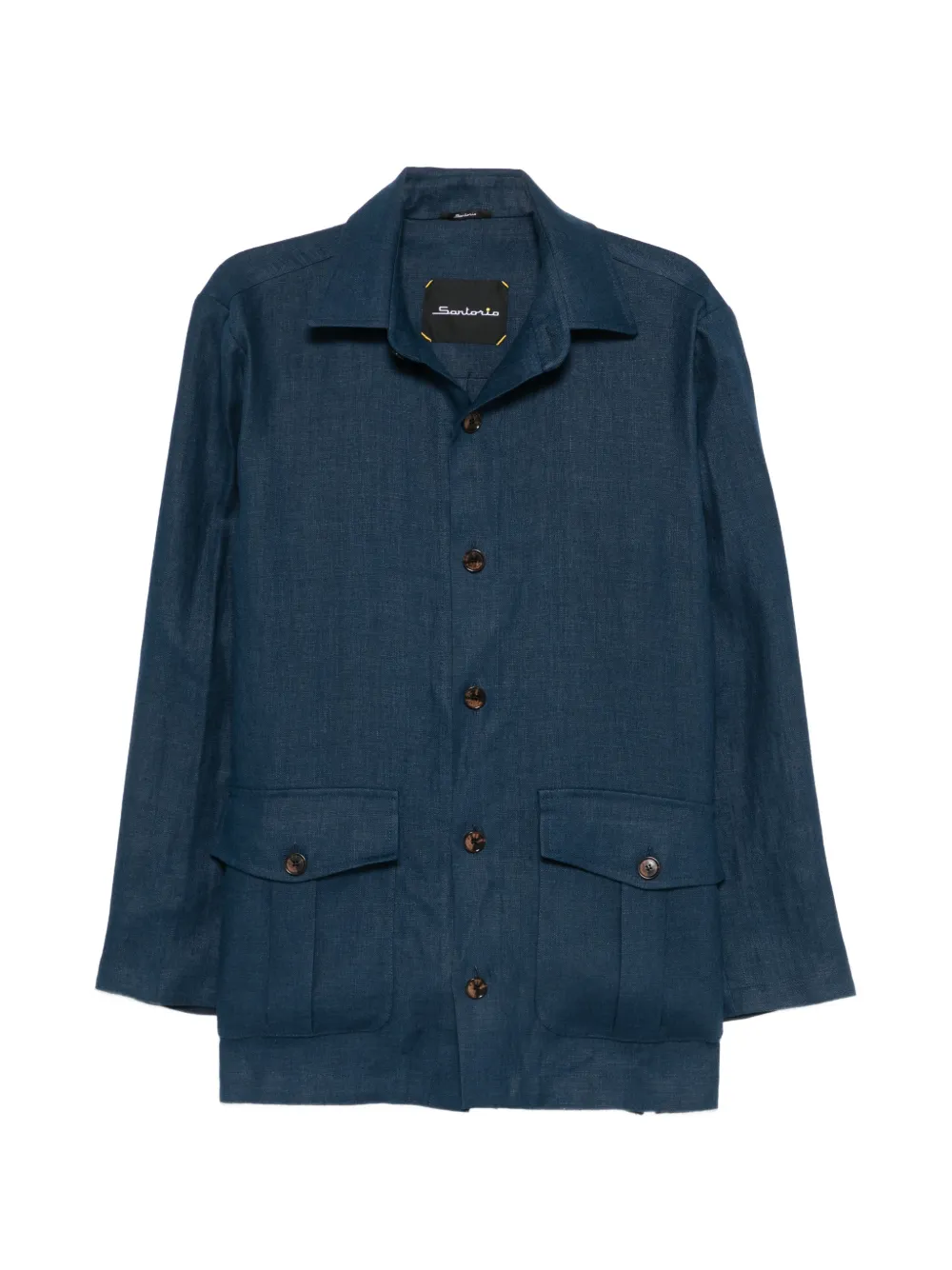 SARTORIO NAPOLI linen-blend field shirt jacket - Blu