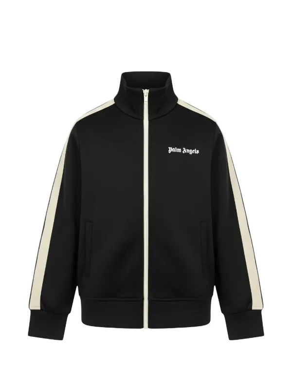 Palm Angels Kids ストライプ ジップトラックジャケット | ブラック