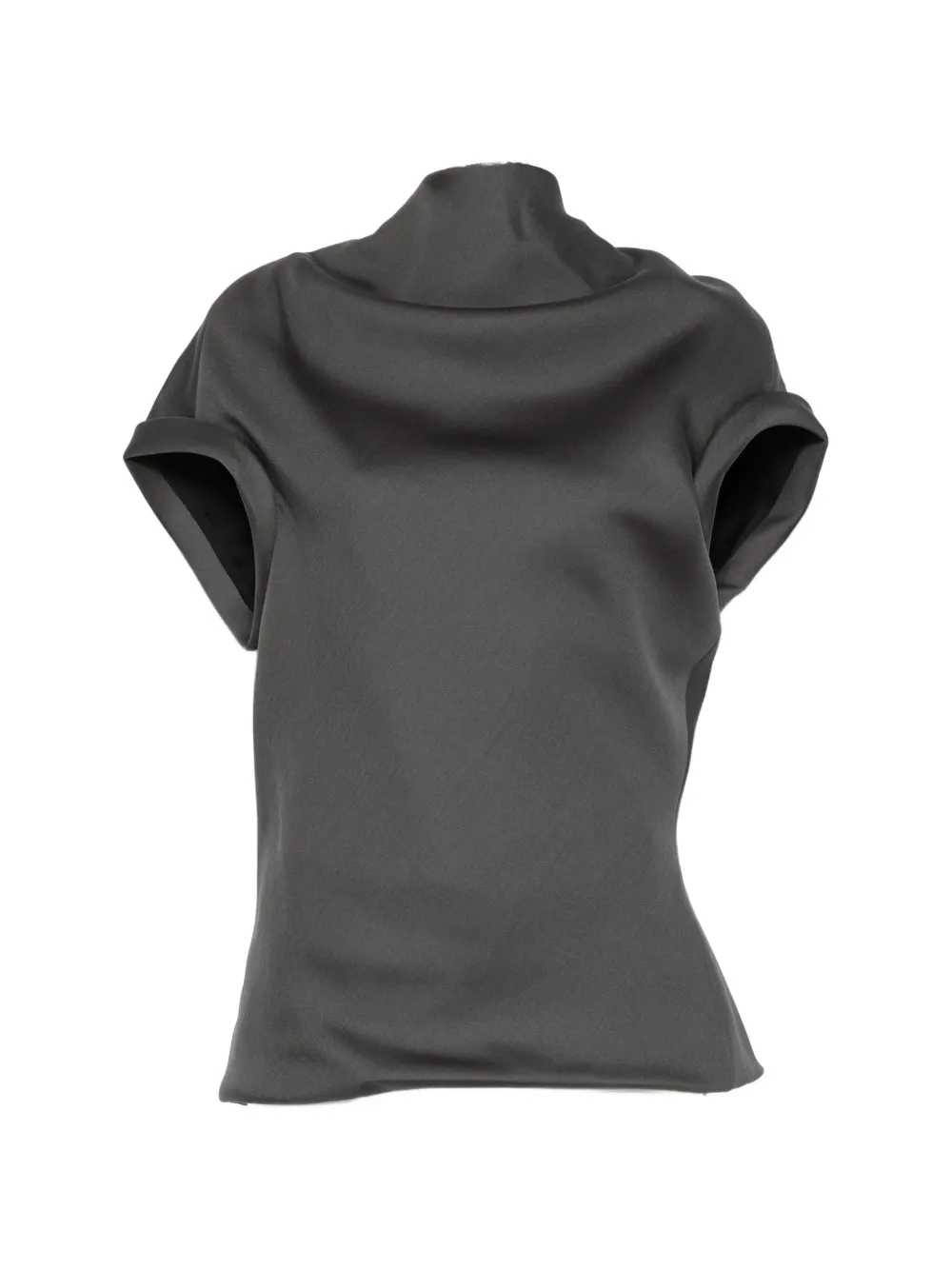 KHAITE draped high-neck blouse - Grigio