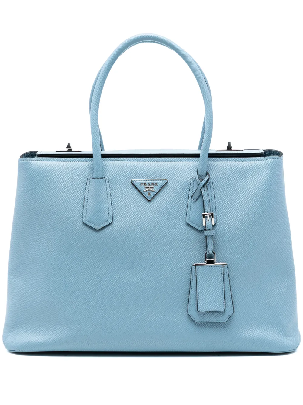 Prada Pre-Owned 2010-2025 Saffiano Cuir Turnlock Twin satchel - Blu