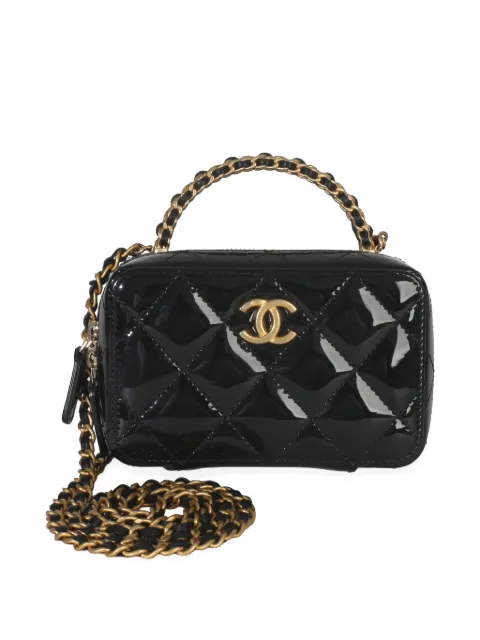 CHANEL Pre-Owned 2021-2025 mini quilted patent-leather tote bag