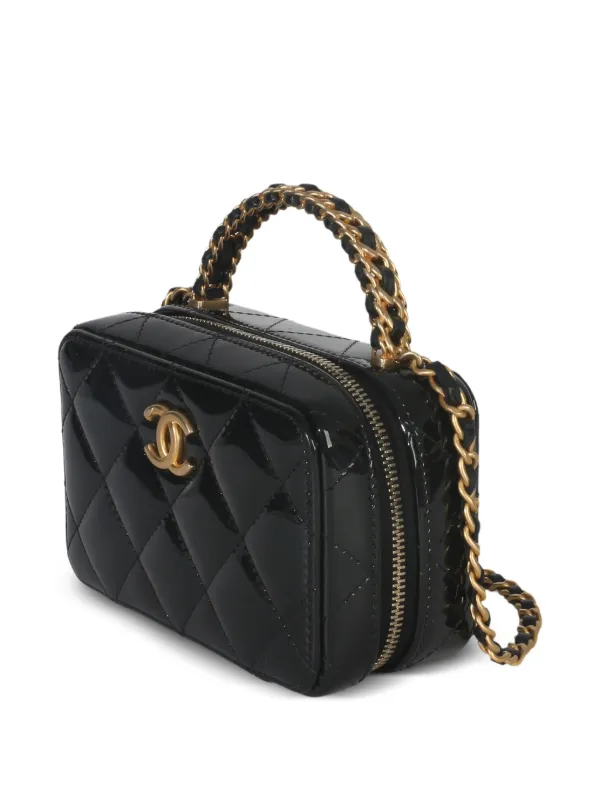 CHANEL Pre-Owned 2021-2025 マトラッセ パテントレザーハンドバッグ 