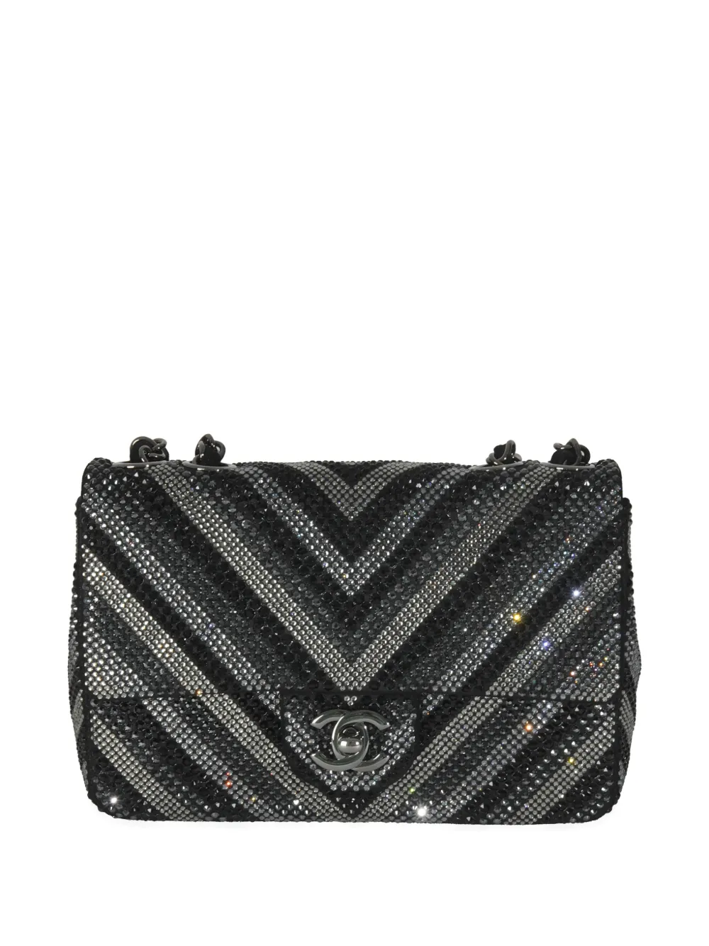 CHANEL Pre-Owned 2015-2016 mini CC chevron flap shoulder bag - Nero