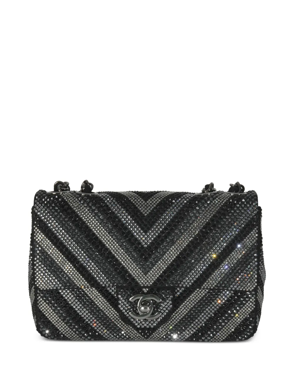 CHANEL Pre-Owned 2015-2016 mini CC chevron flap shoulder bag - Nero