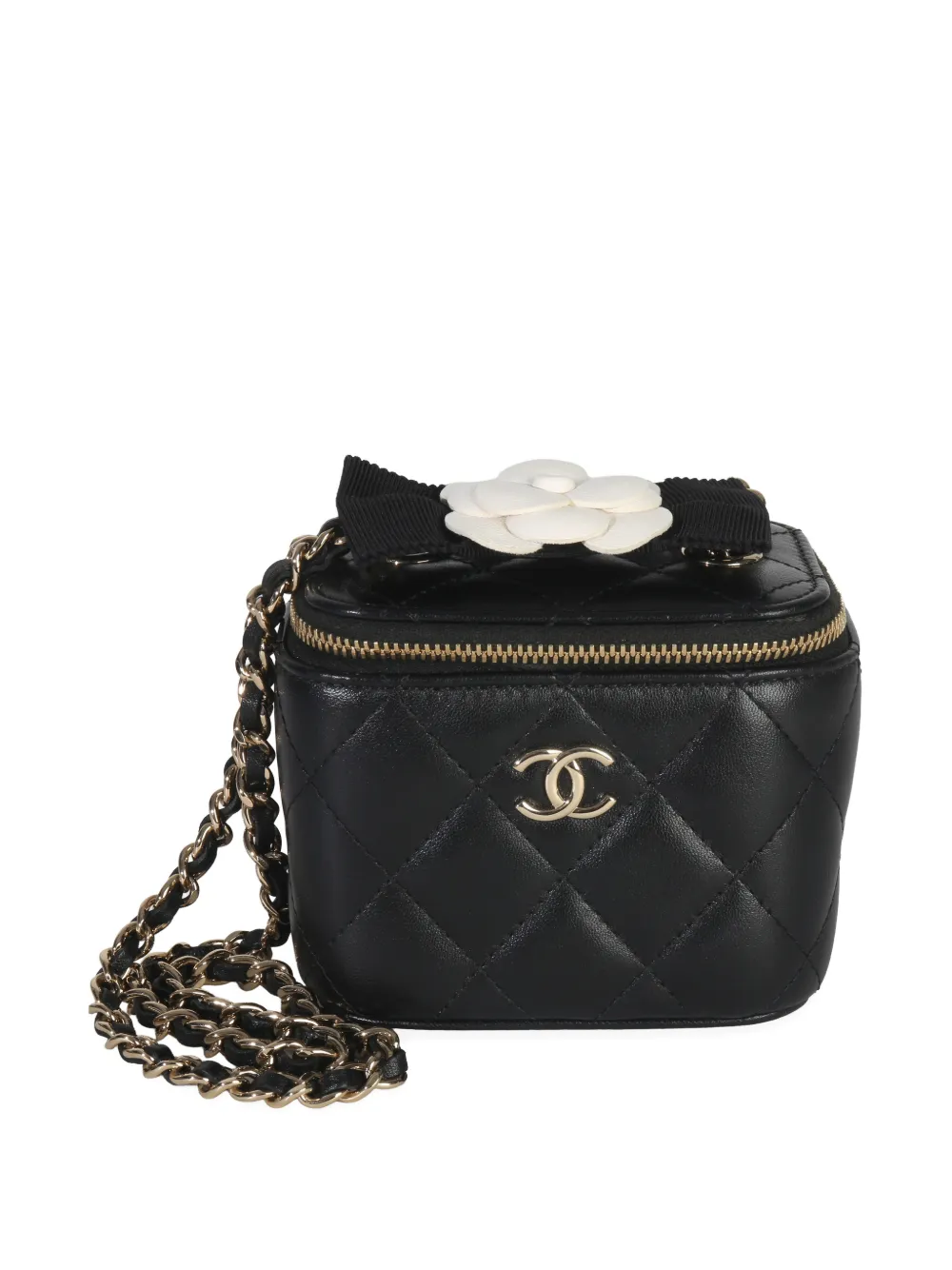CHANEL Pre-Owned 2021 mini Camelia Bow shoulder bag - Nero
