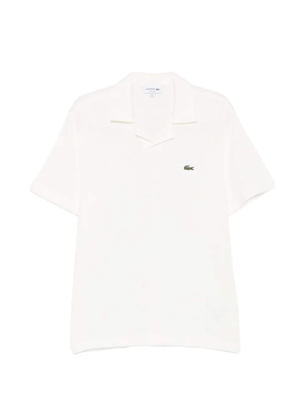 Lacoste logo-patch open-collar polo shirt - Bianco