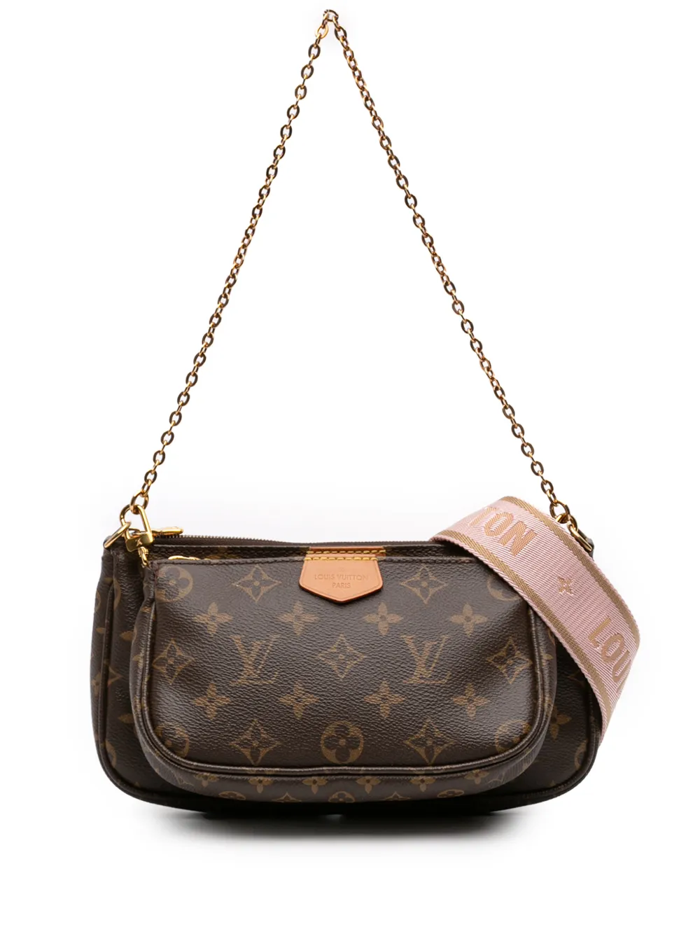 Pre-owned Louis Vuitton 2020 Monogram Multi Pochette Accessoires Satchel In Brown