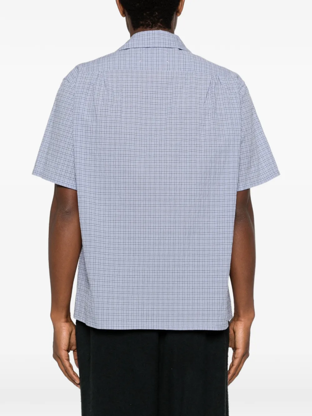 Maison Margiela Geruit overhemd met campkraag Blauw