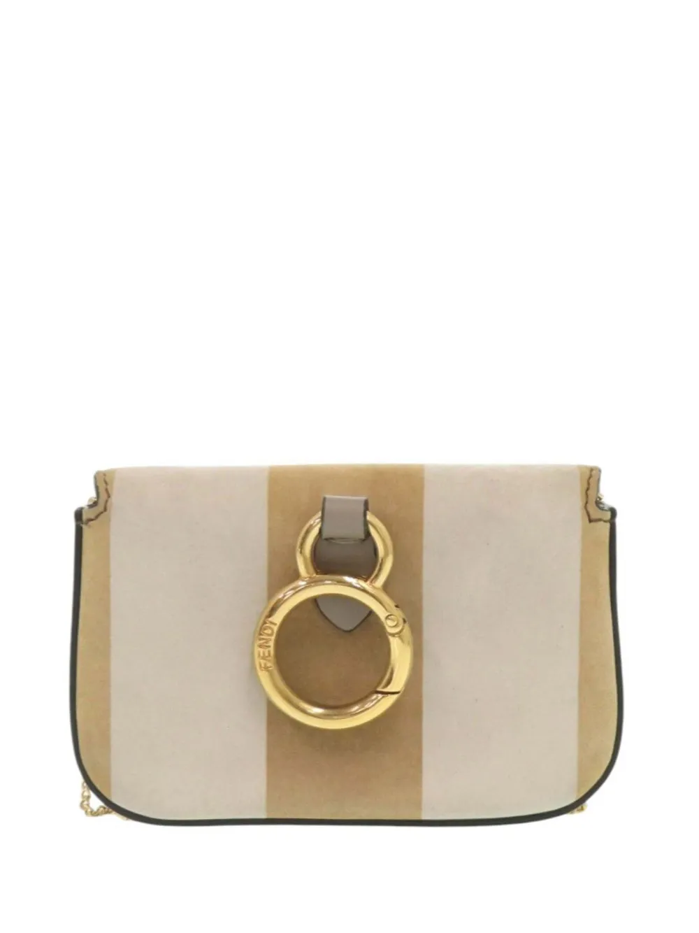 Fendi Pre-Owned 2000-2010 Nano Bicolor Suede Baguette Charm crossbody bag - Bianco