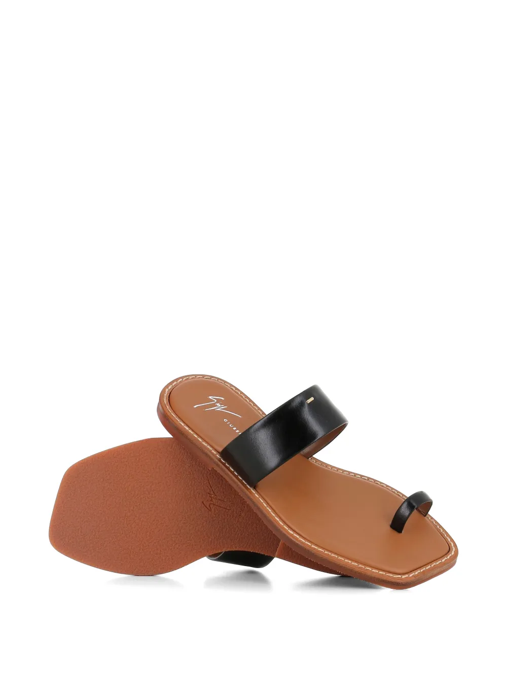 Giuseppe Zanotti toe-strap flat sandals Zwart