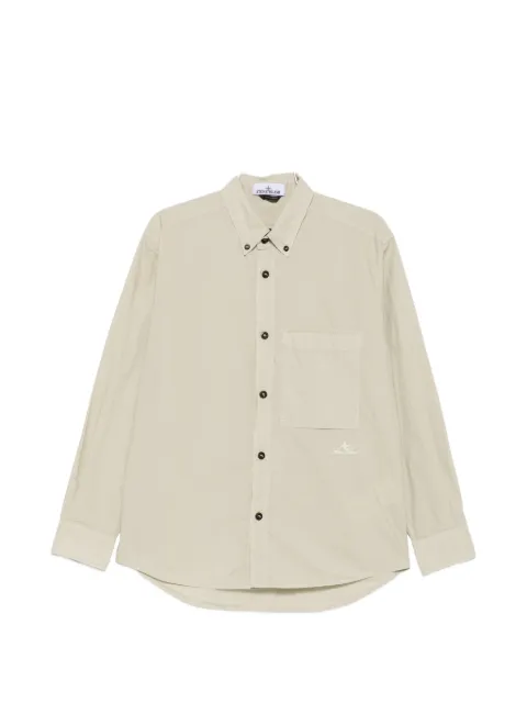 Stone Island button-down chest-pocket shirt