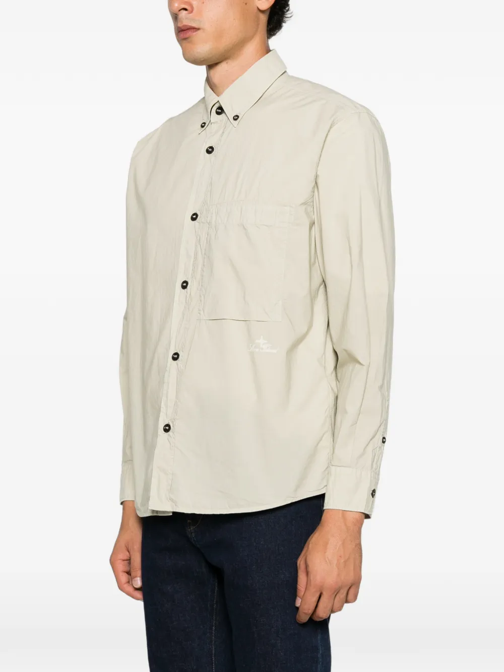 Stone Island Button-down oervhemd met borstzak Beige