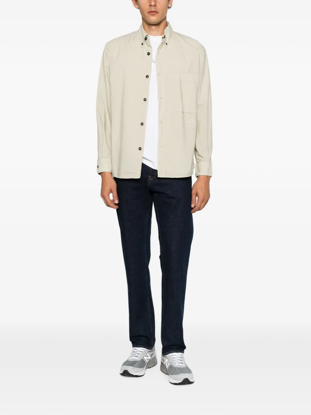 Stone Island Button-down oervhemd met borstzak Beige