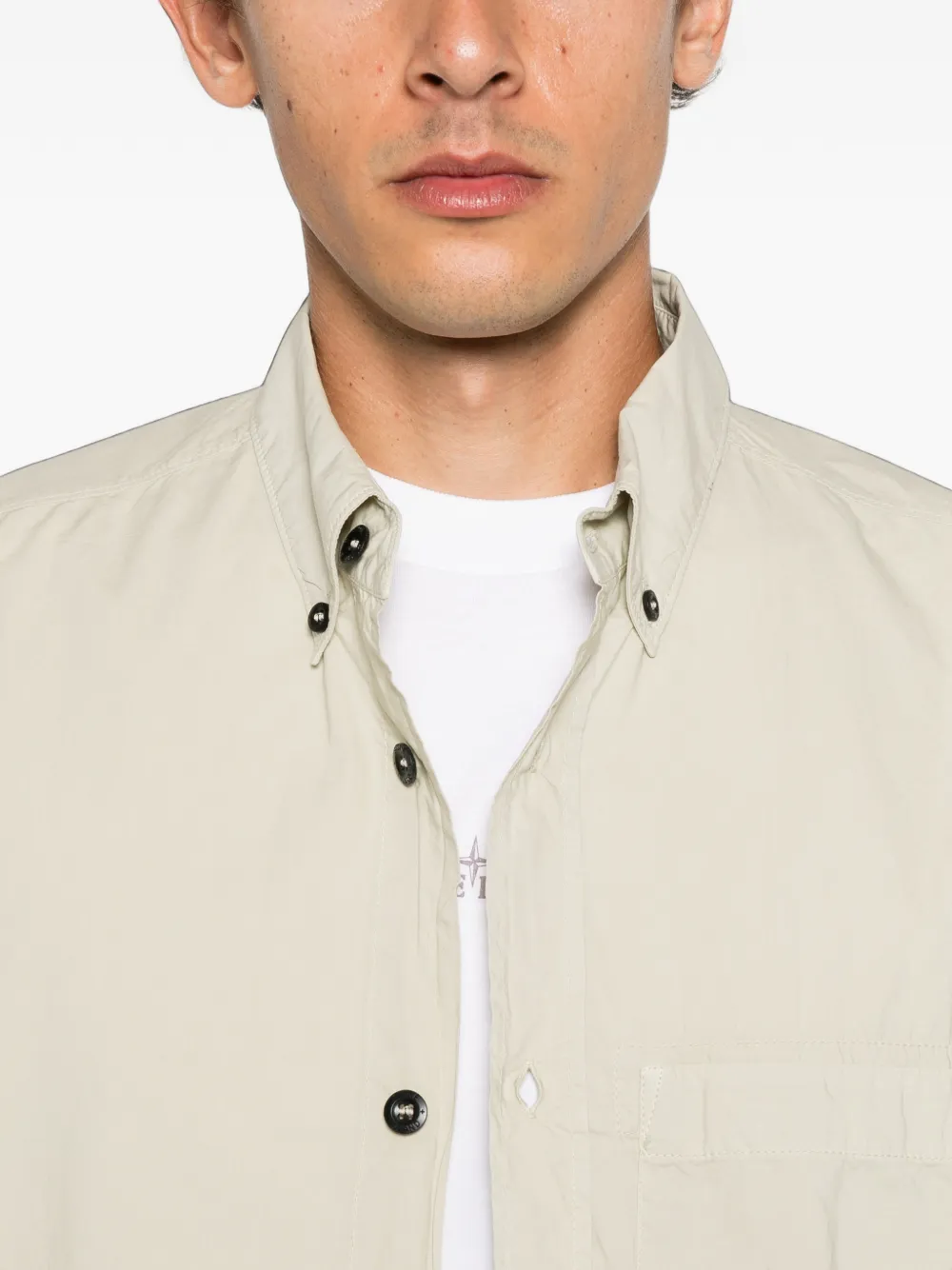 Stone Island Button-down oervhemd met borstzak Beige