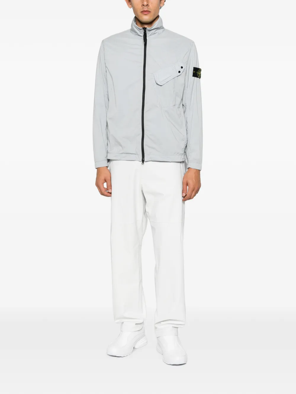 Stone Island logo-patch overshirt | gris | Image 1
