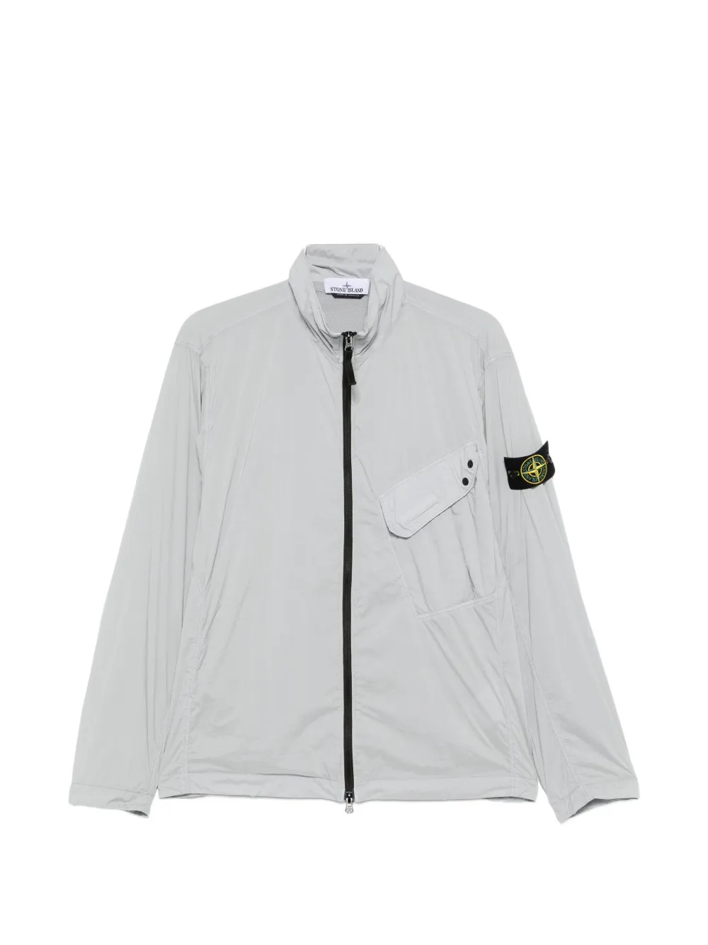 Stone Island logo-patch overshirt | Grey | Image 1