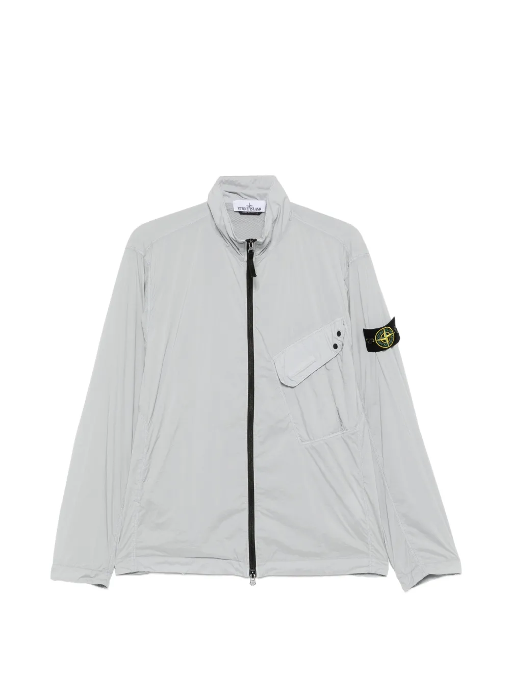 Stone Island 로고 패치 셔츠 재킷 | 그레이 | Image 1