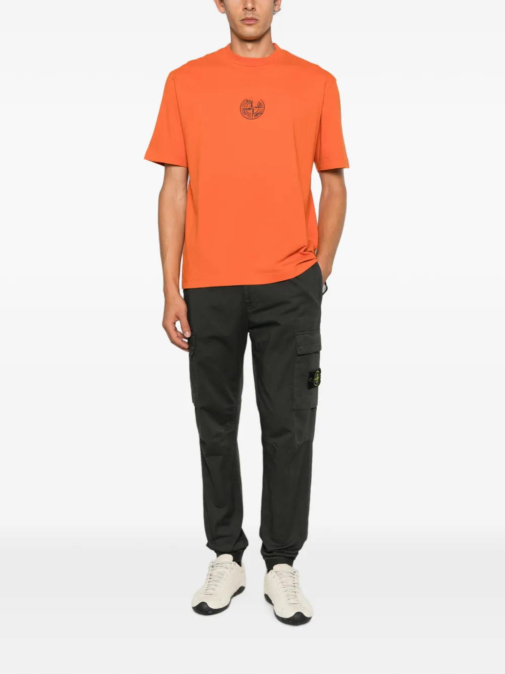 Stone Island Cargo broek met logopatch Grijs