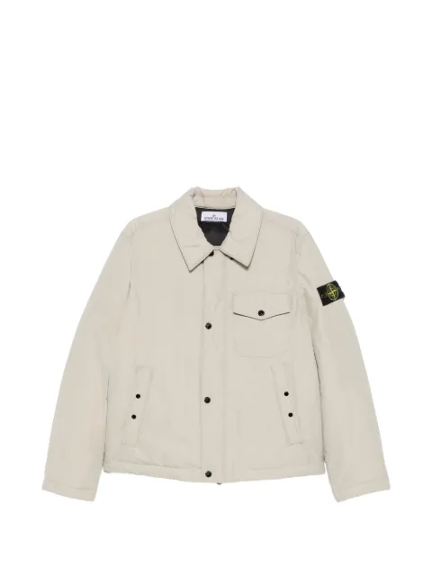Stone Island logo-patch button-up jacket