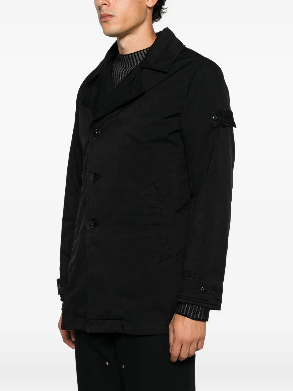 Stone Island Ghost jas met logo-patch Zwart