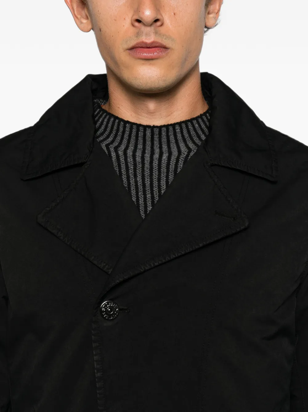 Stone Island Ghost jas met logo-patch Zwart