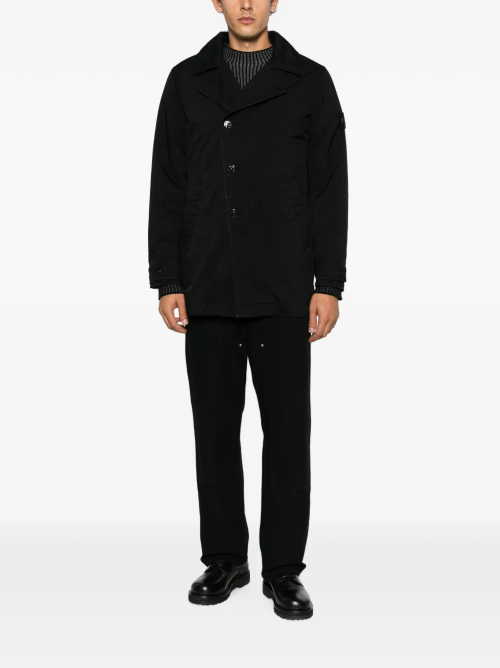 Stone Island Ghost jas met logo-patch Zwart