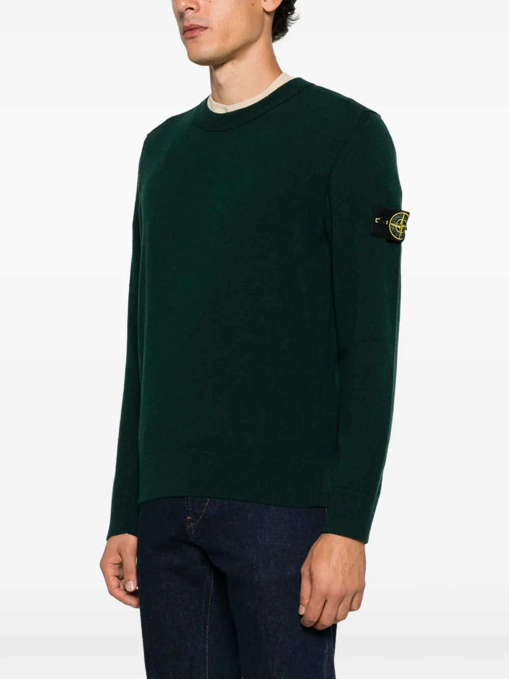 Stone Island Trui met logopatch Groen