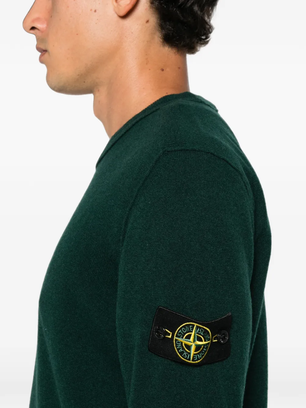 Stone Island Trui met logopatch Groen