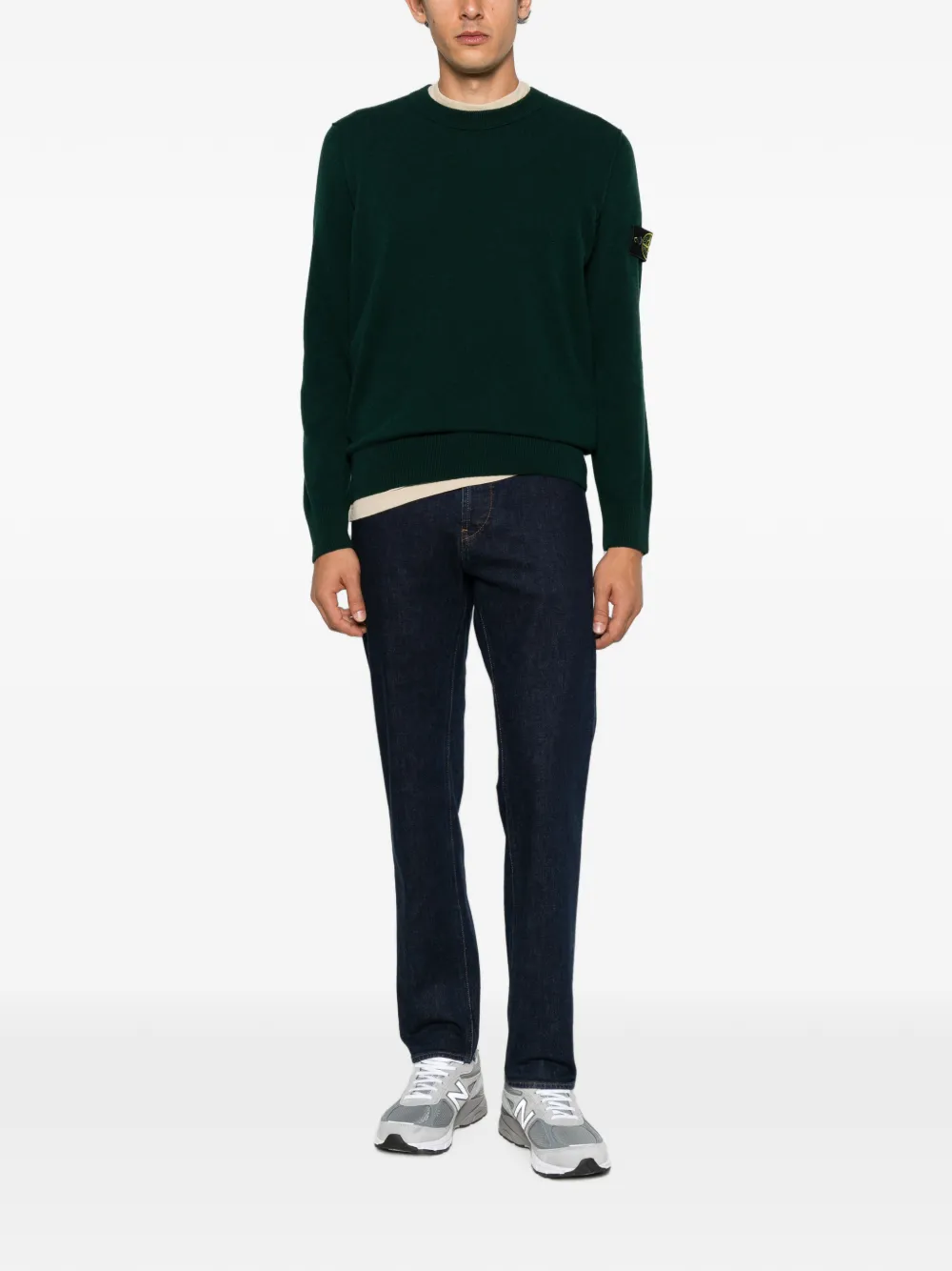 Stone Island logo-patch sweater | Green | Image 1