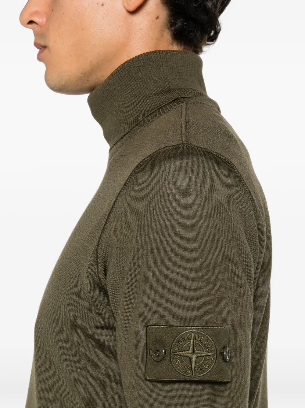 Stone Island Ghost logo-patch sweater Groen
