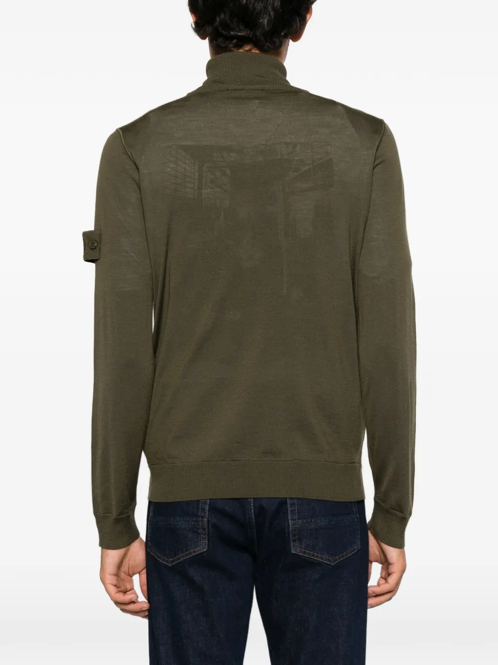 Stone Island Ghost logo-patch sweater Groen