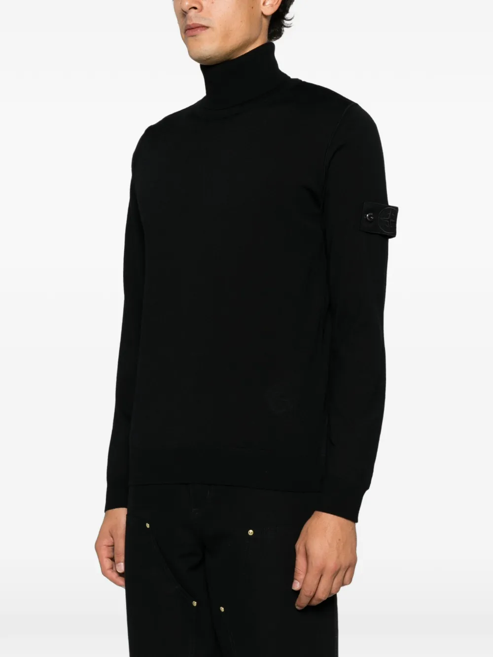 Stone Island Ghost coltrui met logo-patch Zwart