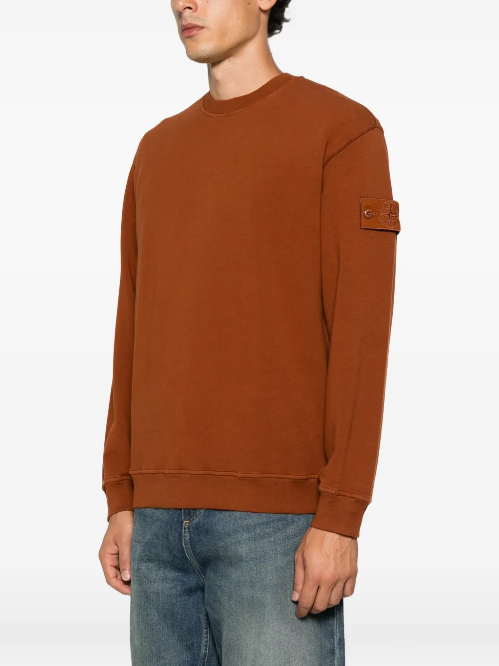 Stone Island Ghost sweater met logo-patch Bruin
