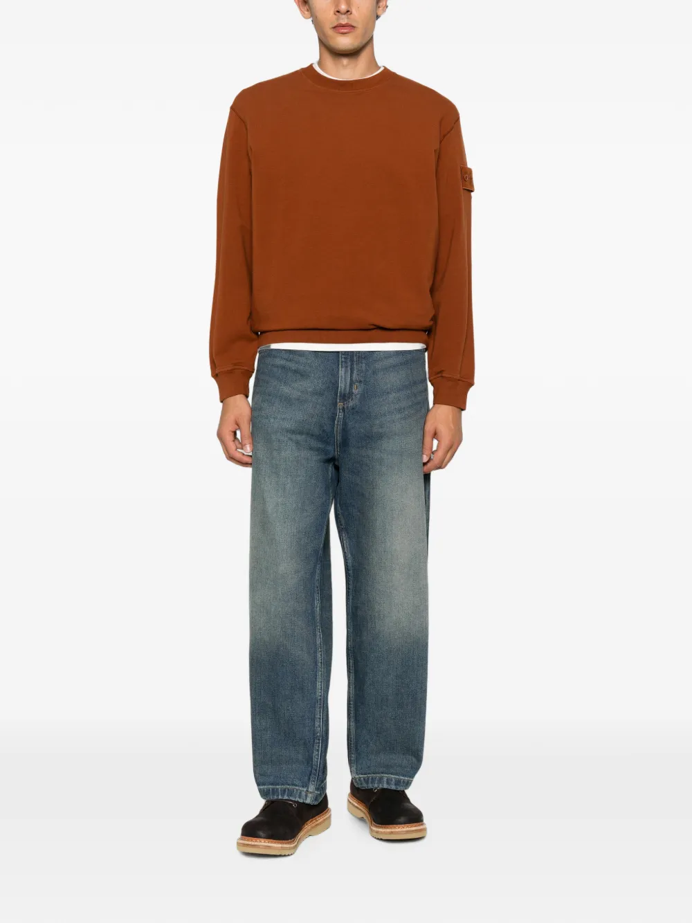 Stone Island Ghost sweater met logo-patch Bruin