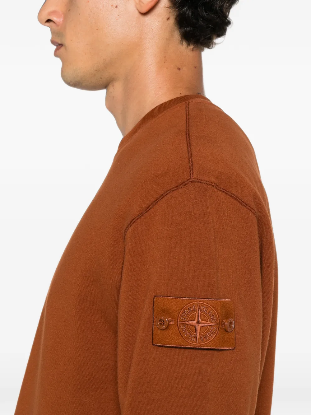 Stone Island Ghost sweater met logo-patch Bruin
