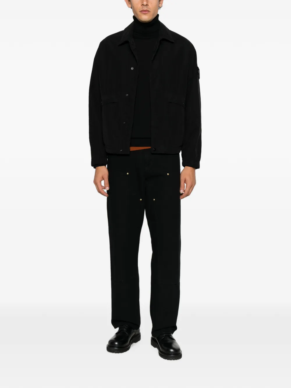 Stone Island Ghost jack met logo-patch Zwart