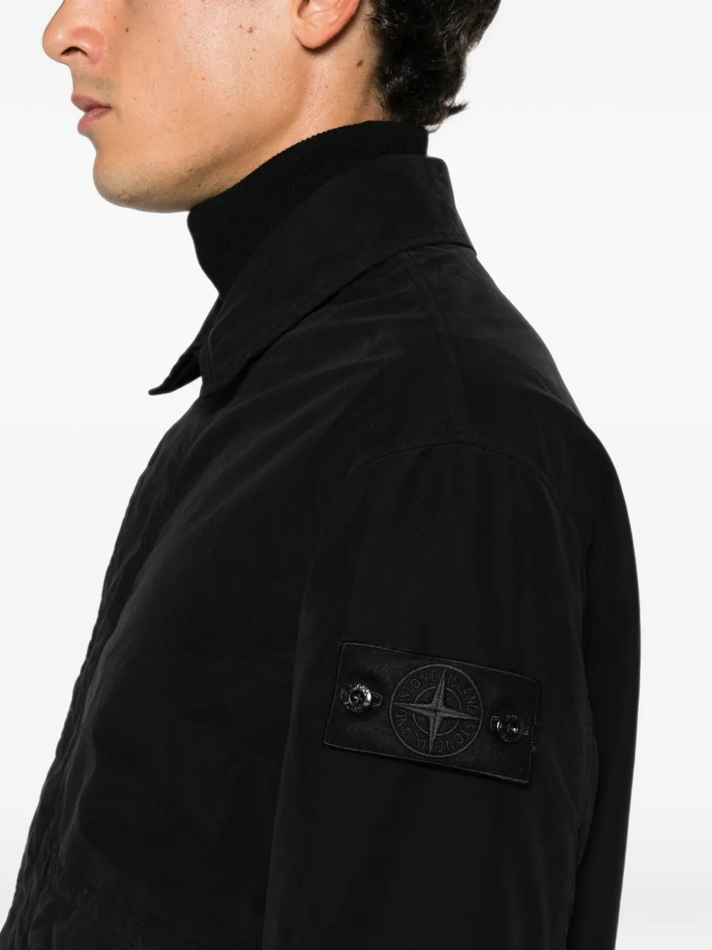 Stone Island Ghost jack met logo-patch Zwart
