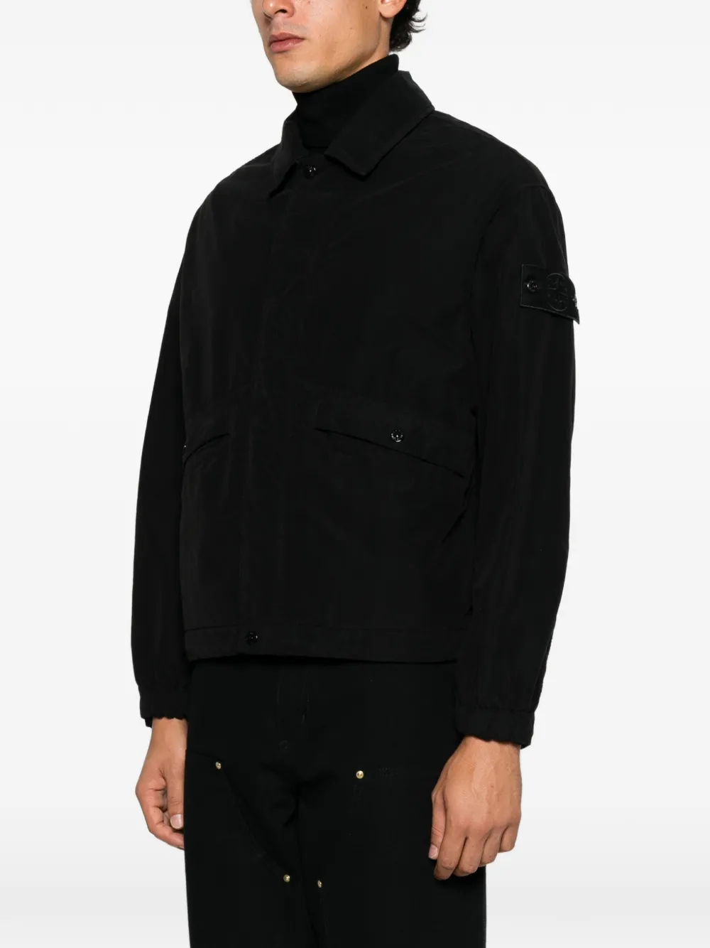 Stone Island Ghost jack met logo-patch Zwart