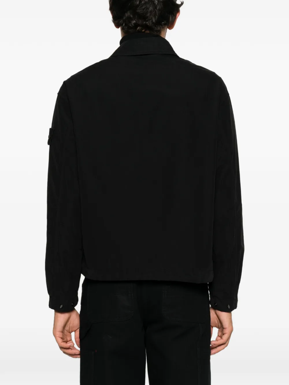 Stone Island Ghost jack met logo-patch Zwart