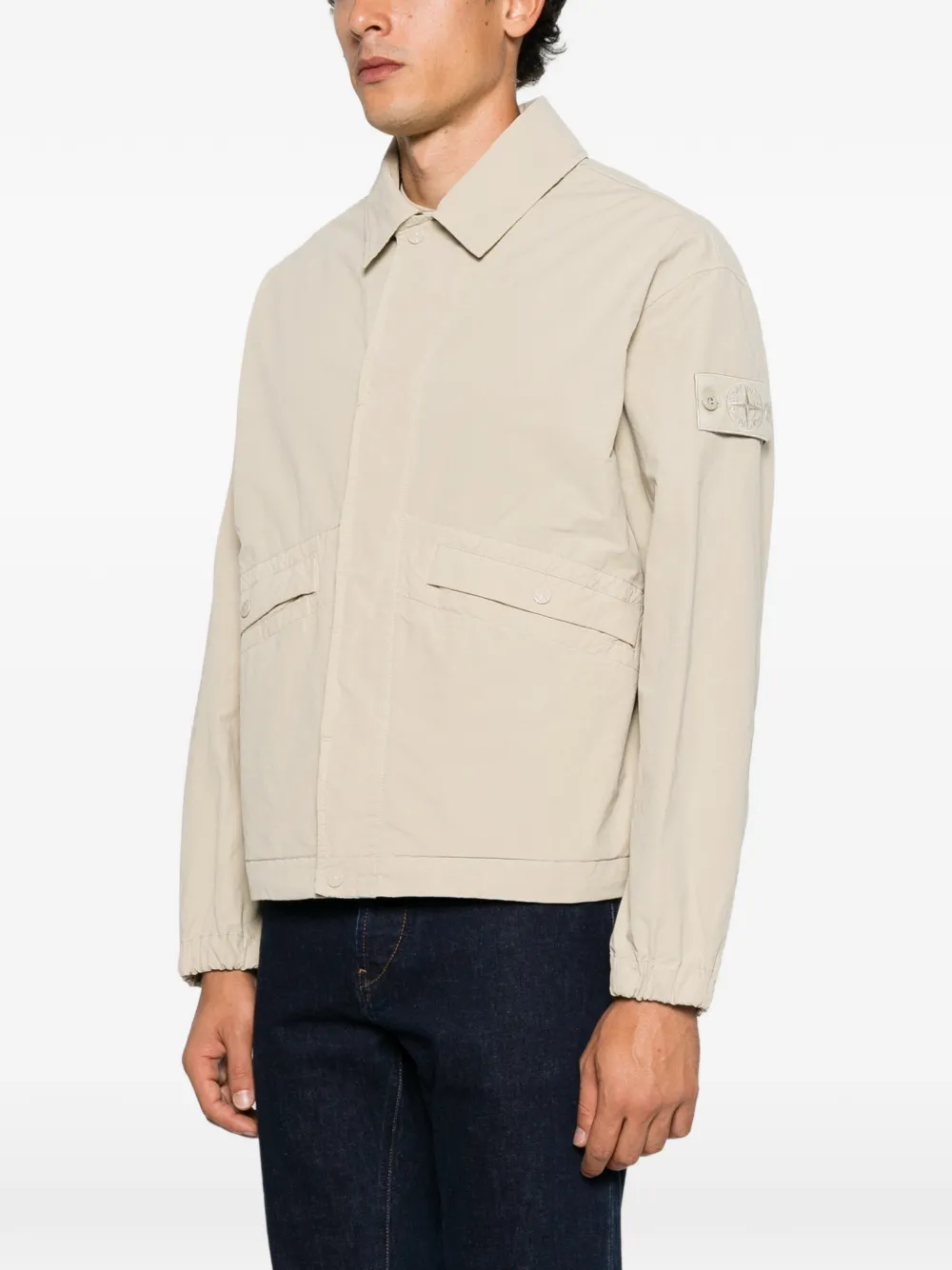 Stone Island Ghost jack met logo-patch Beige