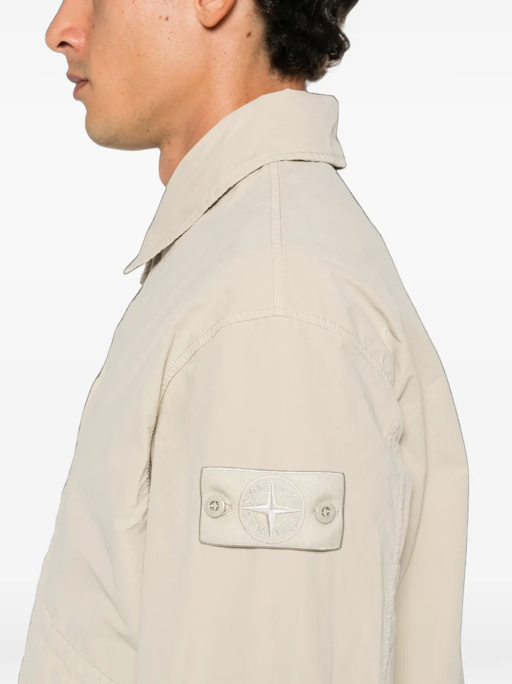 Stone Island Ghost jack met logo-patch Beige