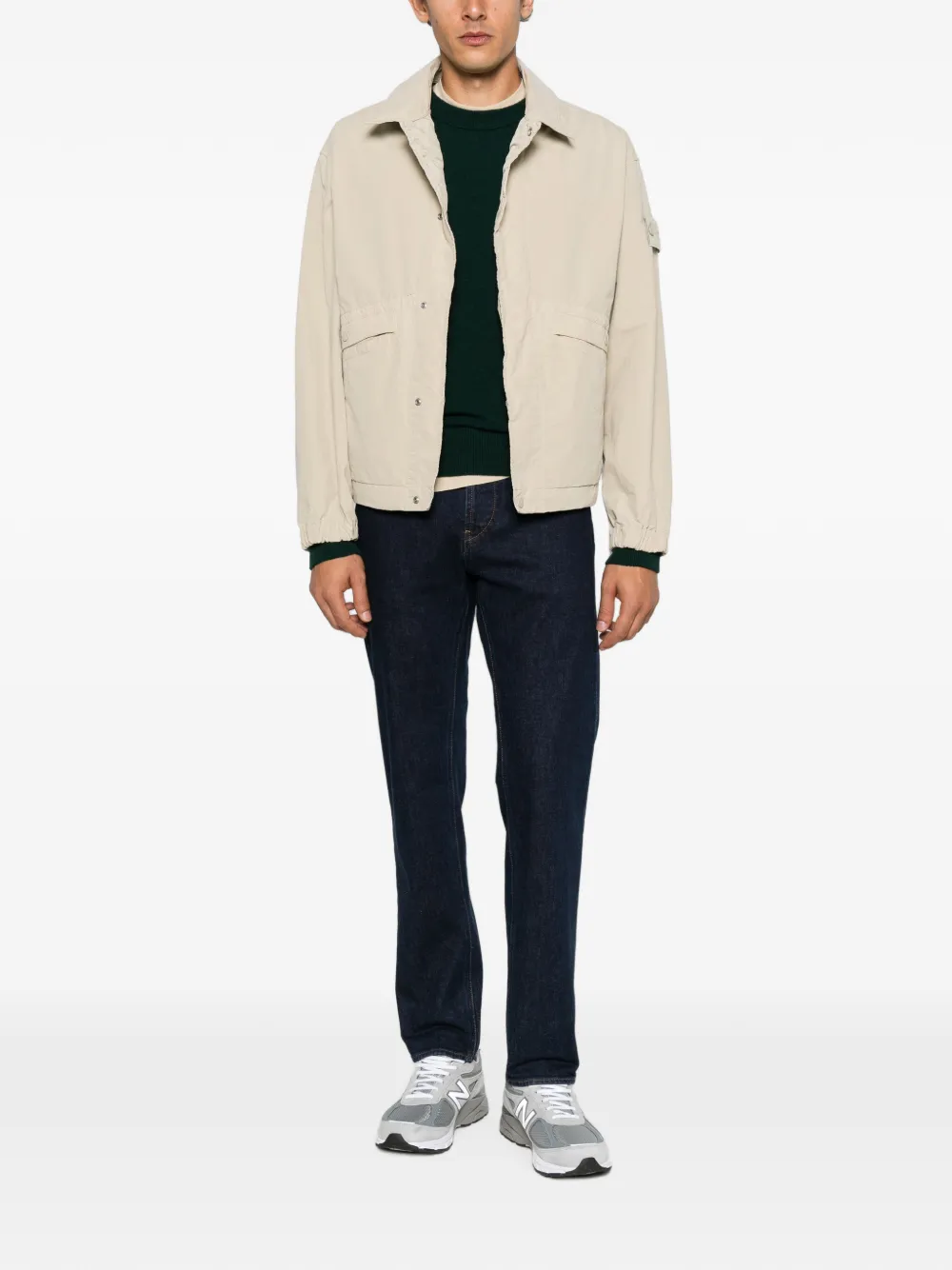 Stone Island Ghost jack met logo-patch Beige