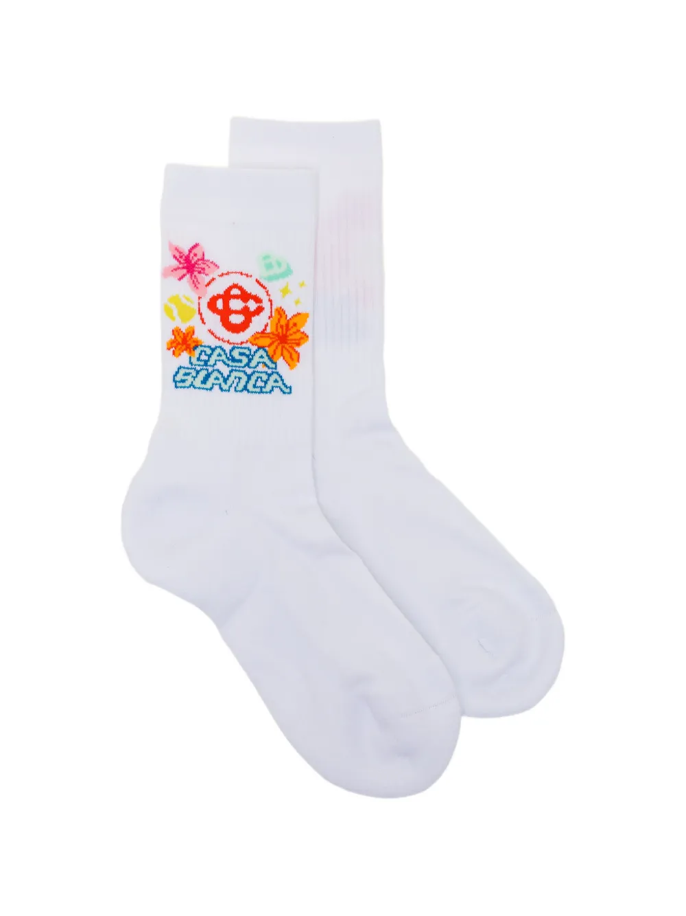 Casablanca logo-embroidered socks - Bianco