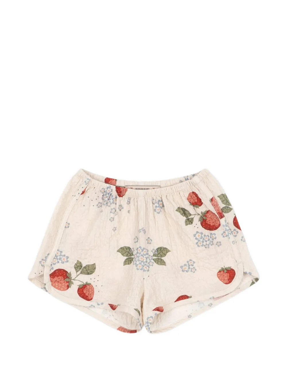 Konges Sløjd Ava strawberry-print seersucker shorts - Toni neutri