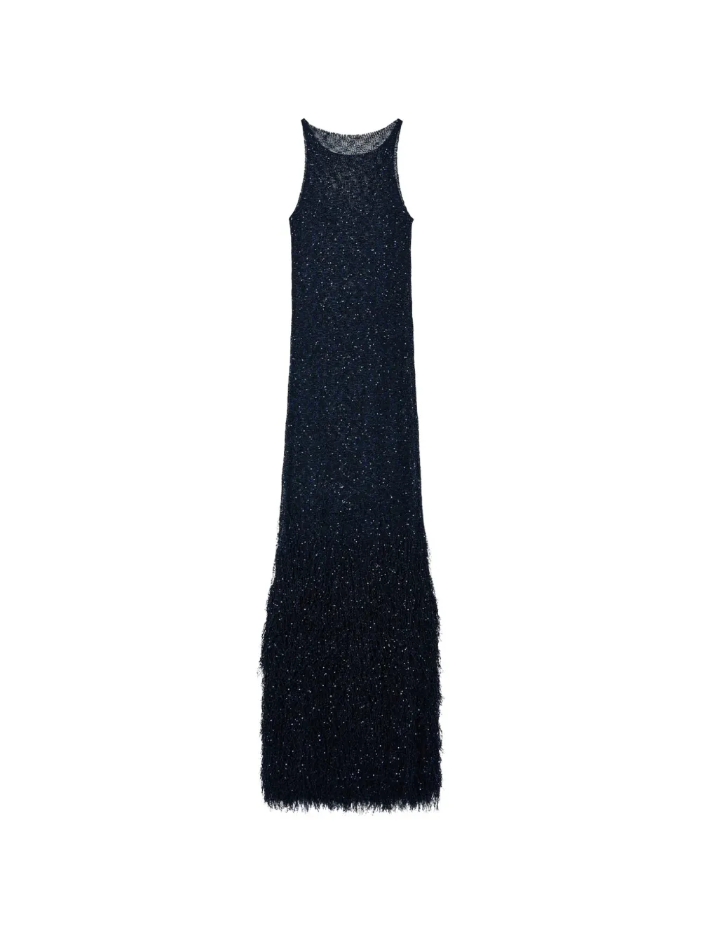 Giorgio Armani sequined fringed maxi dress - Blu