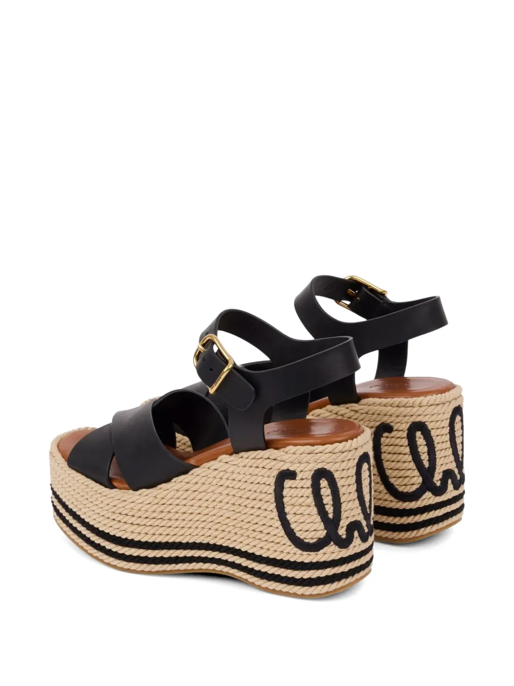 Chloé criss-cross platform espadrilles Zwart