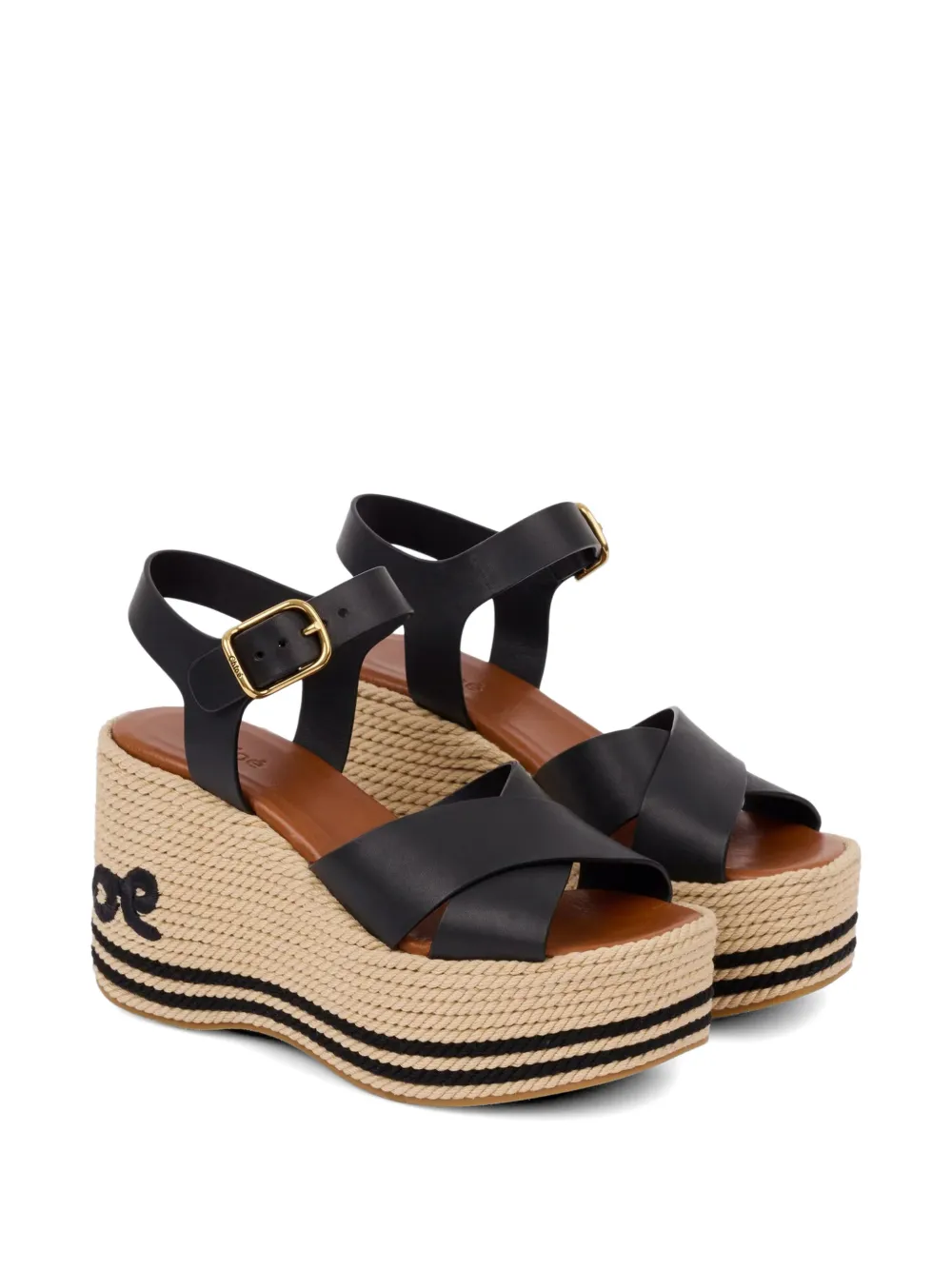 Chloé criss-cross platform espadrilles Zwart