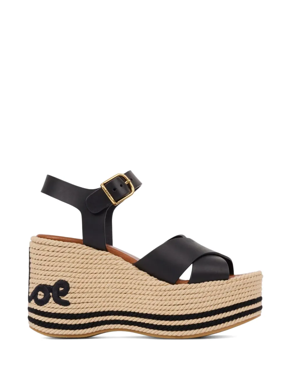 Chloé criss-cross platform espadrilles Zwart